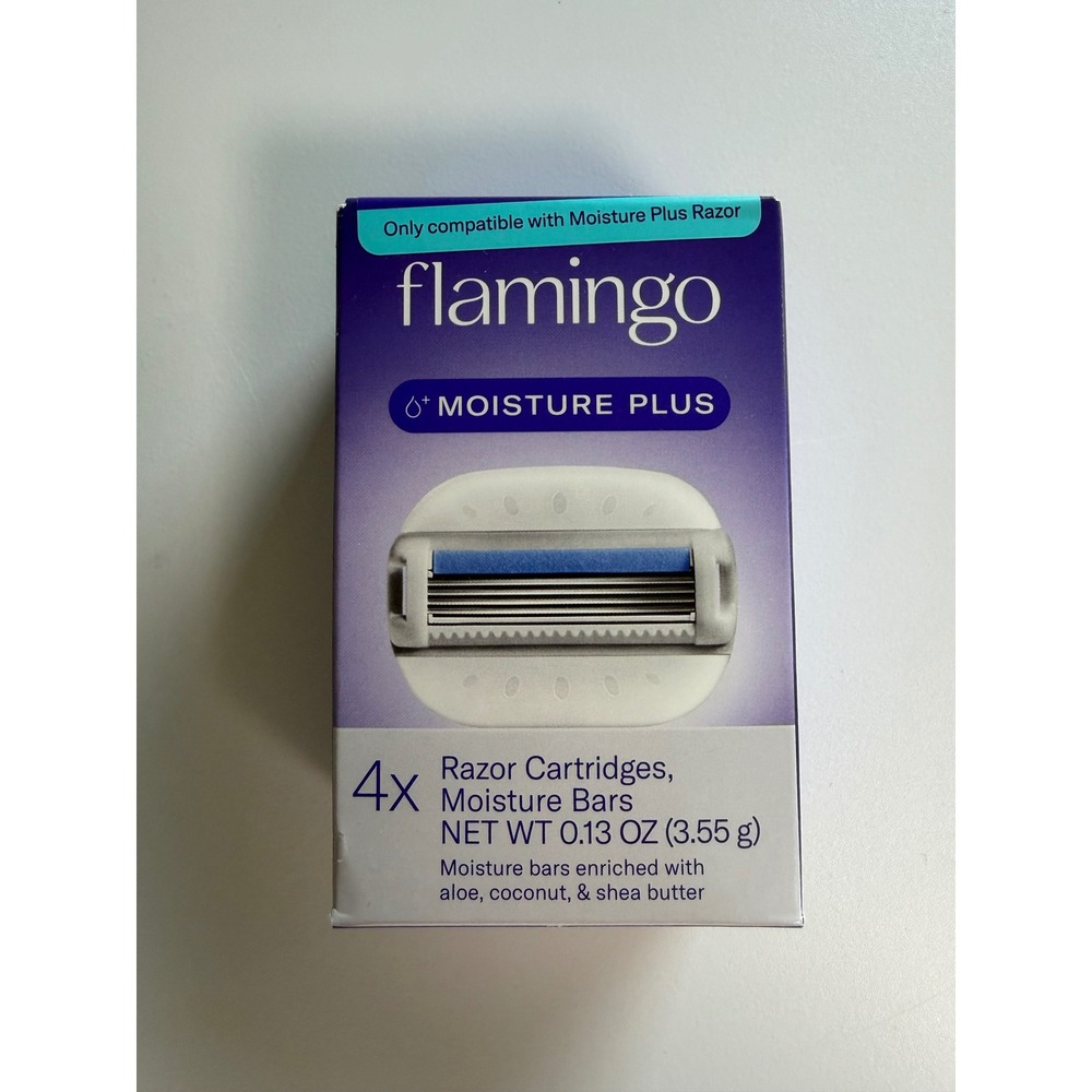 Flamingo Moisture Plus Razor Cartridges 4 Ct. Replacement Blades Stainless Steel